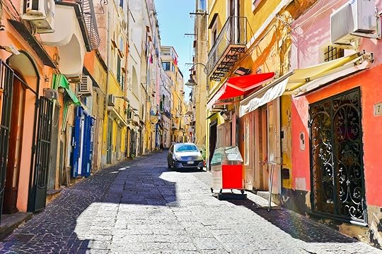 procida-italy-narrow-streets with car in the background