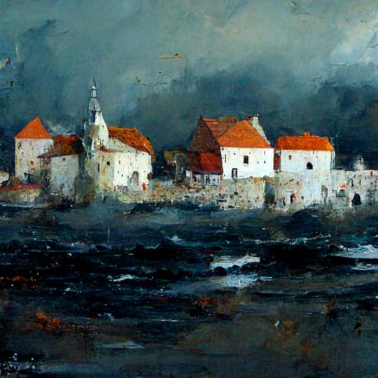 Saxon town in an ocean