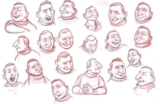A number of studies of facial expressions for Birdie Bowers