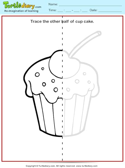 trace cupcake worksheet turtle diary