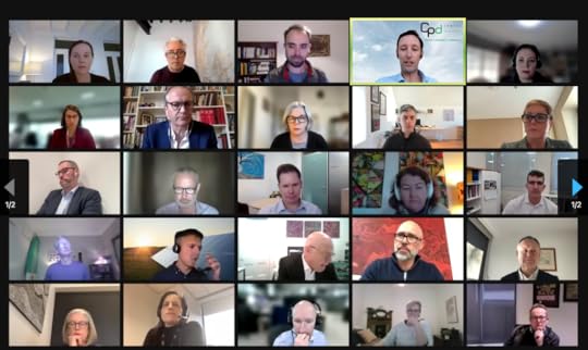 A screenshot of a large Zoom meeting