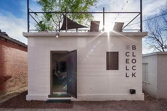 External shot of The Cell Block glamping Texas Hill Country