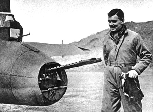 Capt. Clark Gable and a B-17 Flying Fortress with the US Eighth Air Force in England, 12 June 1943 (US Army photo)