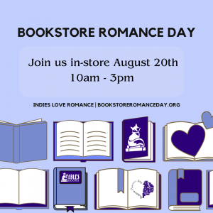 Bookstore Romance Day at Fables Books, August 20, 2022, 10am-3pm