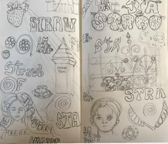 Sketchbook pages of Strawberry fields project