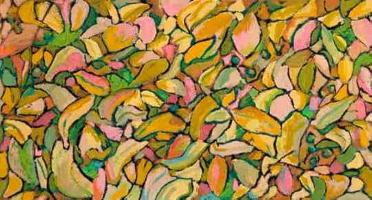 Autumnal fallen leaves, gouache on paper