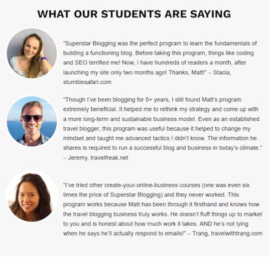 superstar blogging review student results