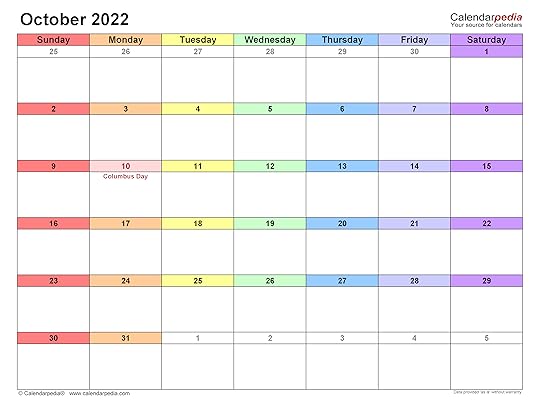 october 2022 calendar templates for word excel and pdf
