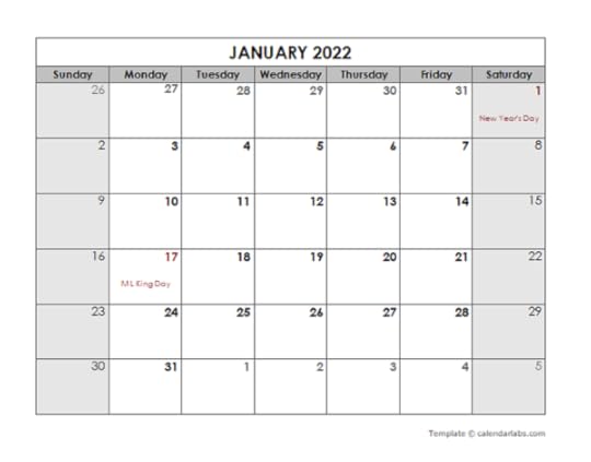 2022 monthly calendar with us holidays free printable templates