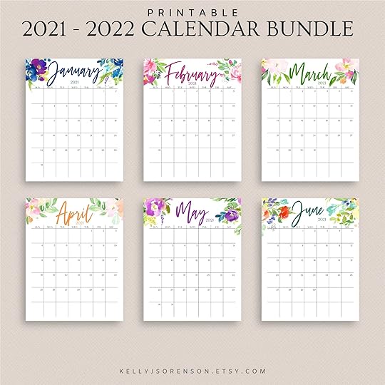 2021 2022 printable editable calendar bundle includes monthly etsy