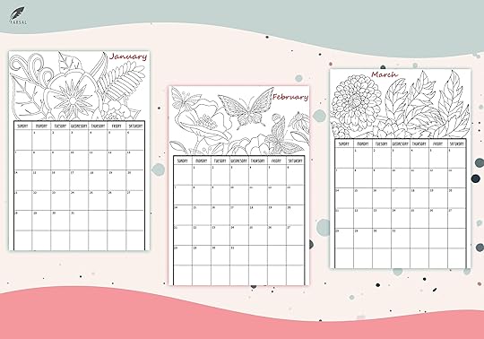 monthly calendar coloring pages 2022 monthly calendar planner etsy