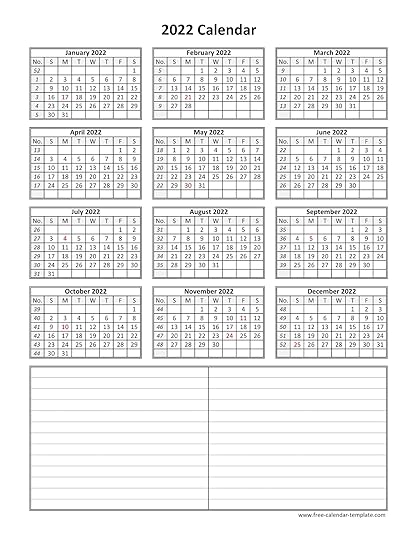 printable yearly calendar 2022 free calendar templatecom