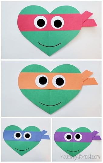 heart shaped ninja turtle craft housing a forest