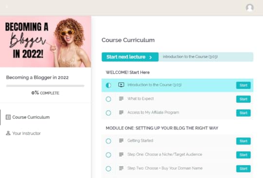 becoming a blogger review course curriculum