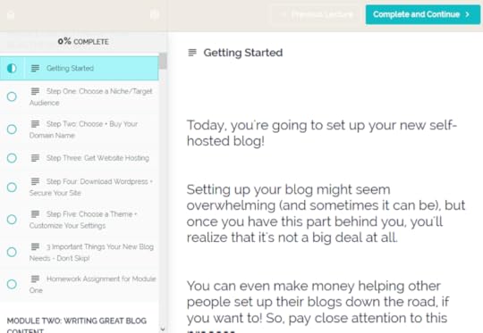 becoming a blogger review course modules
