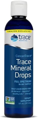 Amazon Only- Concentrace Trace Minerals Drops (8oz) #1 Trace Minerals Supplement - Balance, Hydration & Energy w/ Over 72 High Absorption Minerals