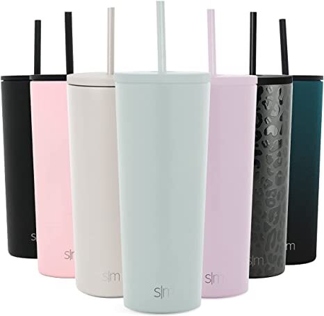 Simple Modern Insulated Tumbler Cup with Straw Lid and Flip Lid | Reusable Stainless Steel Water 24oz