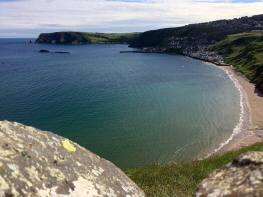 The coast as seen from the walls of St John's Kirk, Gamrie - Going Coastal with Ailish Sinclair North East Scotland Beaches