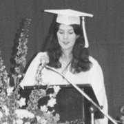 The author graduating from her American-style high school in 1978