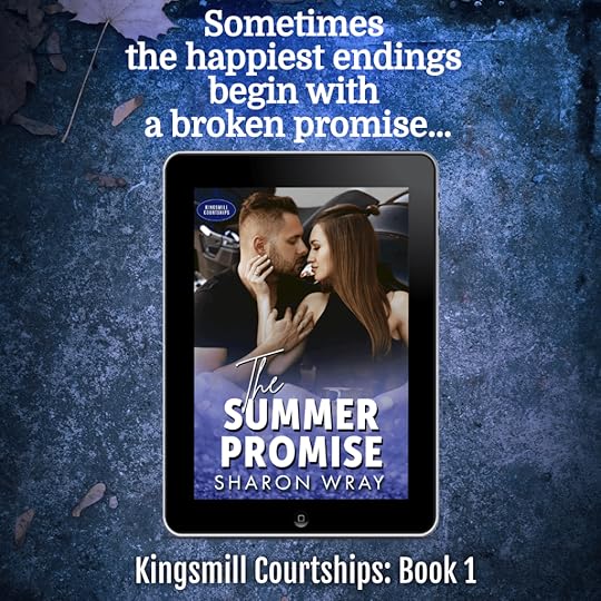 Book cover of The Summer Promise with a cute hero, pretty heroine, and a motorcycle. 