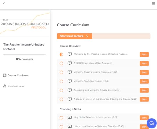 passive income unlocked review course curriculum