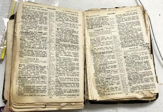 Worn Bible filled with markings
