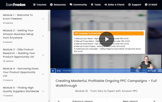 ecom freedom review course lesson