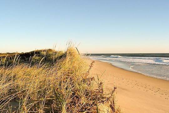 Beach on Nantucket in fall in Massachusetts