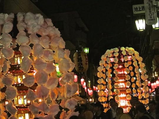 Pagoda floats at Oeshiki Ikegami festival in Tokyo