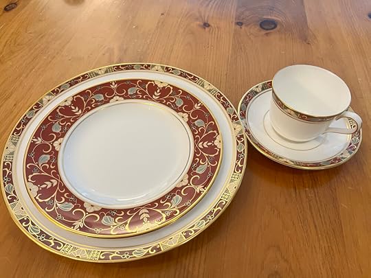 Our 25th anniversary china, a gift from Jonathan’s mother Betty.