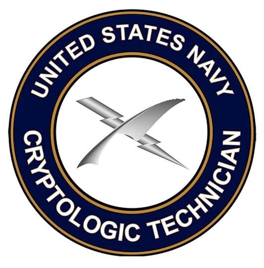 US NAVY CT (Cryptologic Technician) Insignia (Feather Crossed with a Lightning Bolt)
