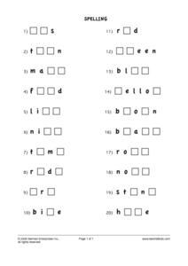 spelling 6 worksheet for 1st 2nd grade lesson planet