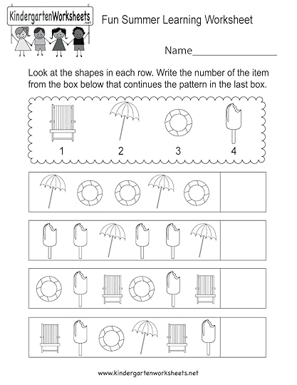 fun summer learning worksheet free kindergarten seasonal worksheet for kids