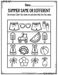 summer printable preschool worksheets the keeper of the memories