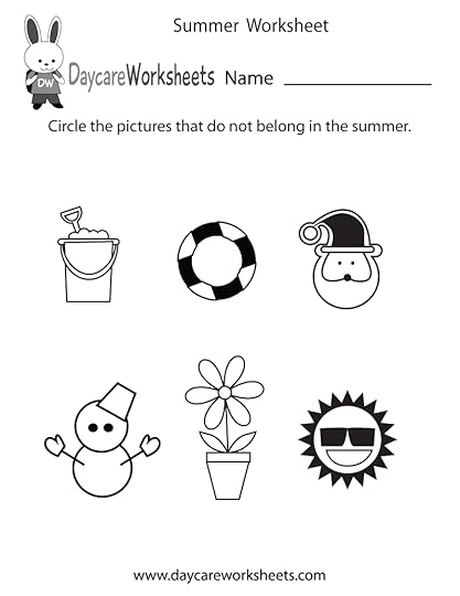 free preschool summer worksheet