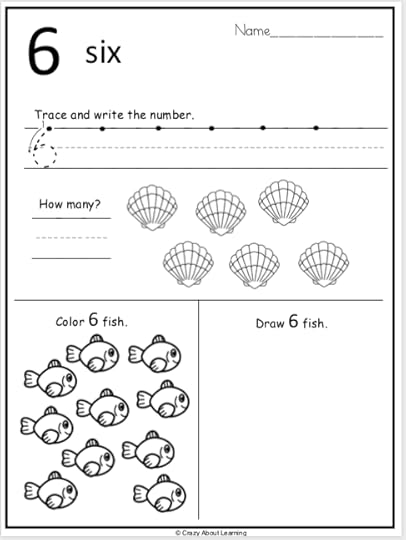 summer kindergarten number worksheets practice number 6 made by teachers