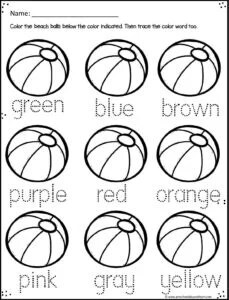 free preschool summer worksheets