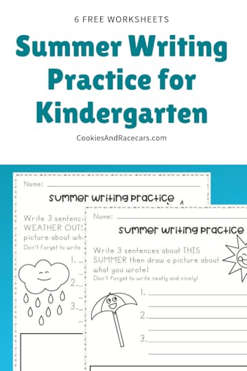 summer writing practice worksheets for kindergarten cookies racecars