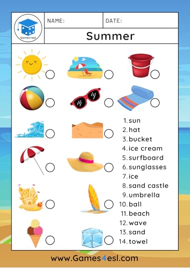 free summer worksheets for kids games4esl