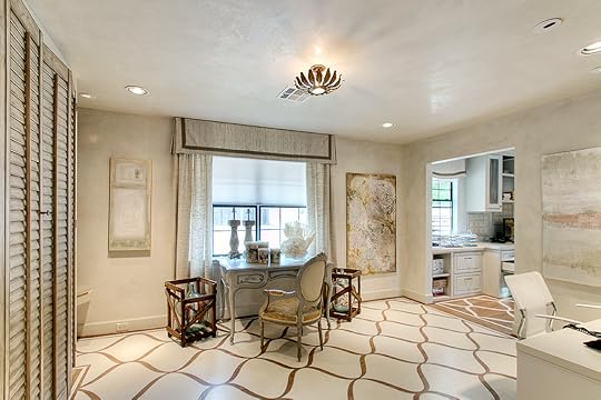 The old showroom's painted floors.