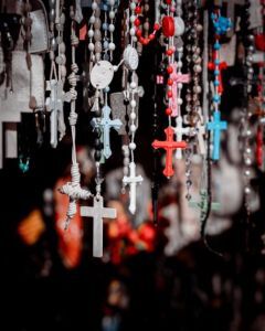 hanging personal crosses in many colors