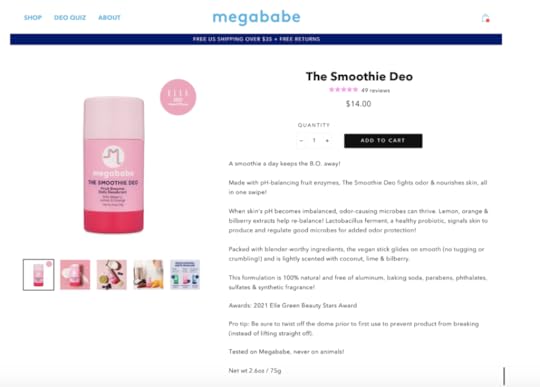 megababe natural deodorant website screenshot