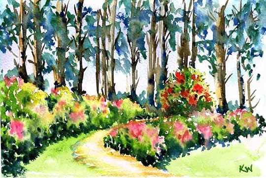 Rhododendron Gardens no 10- (Watercolour on paper, 4.5