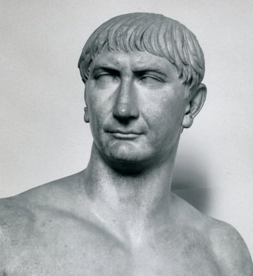 A marble bust of Emperor Trajan