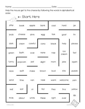 alphabetical order mazes and task cards for second grade review by