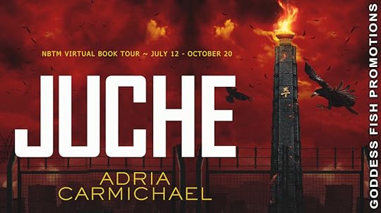 Goddess Fish book tour banner for Juche