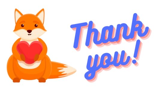fox with a heart saying thank you