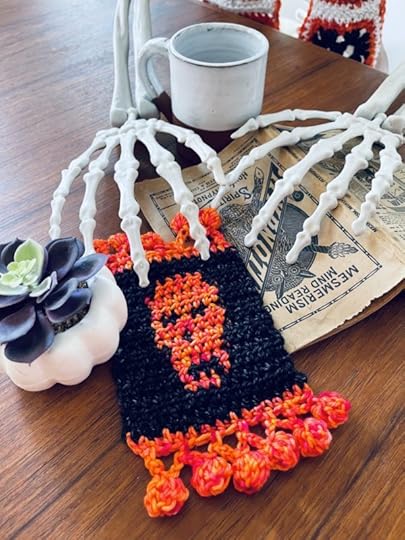 Crochet Skull Mug Rug by VickieHowell