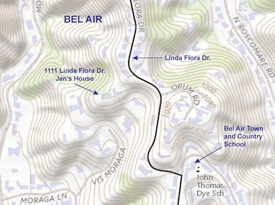 Bel Air mpp showing location of Jan Berry's house