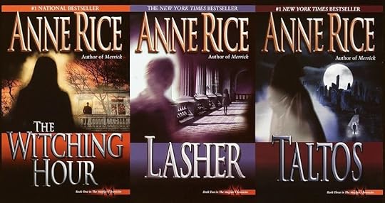 The paperback covers to Anne Rice's Lives of the Mayfair Witches trilogy.